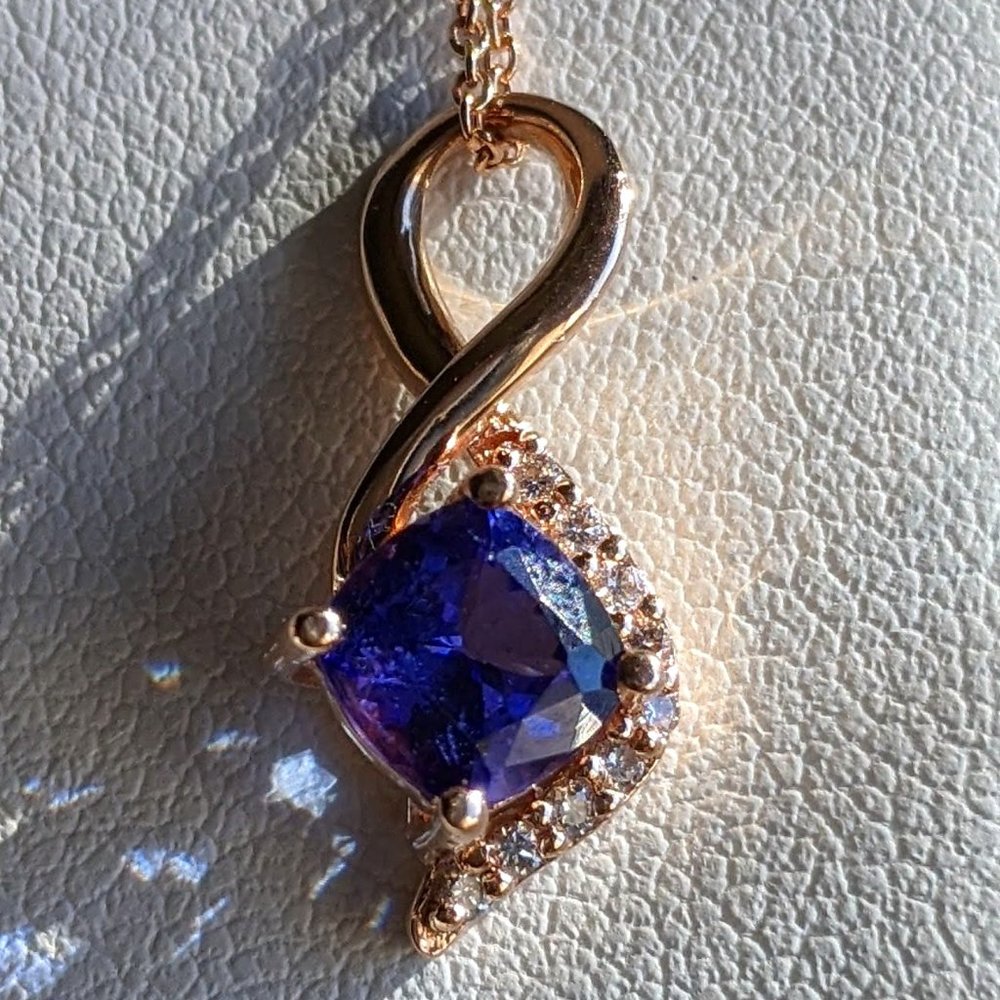 Tanzanite and Rose Gold Necklace